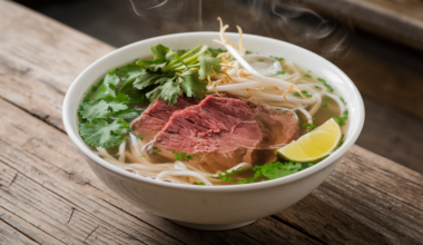 Authentic Vietnamese Pho Recipe - Delicious bowl of Vietnamese Pho with tender beef slices, fresh noodles, and aromatic broth, garnished with fresh herbs and lime.